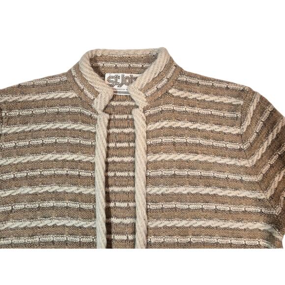 Wool Sweater Cardigan Vintage St John Designed By Marie Gray Knit Grannycore - Picture 3 of 8